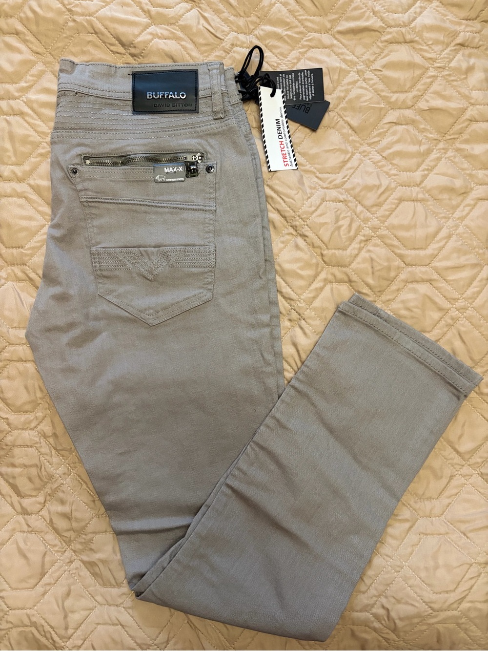 Buffalo David Bitton Men’s Slim Jeans in Light Taupe